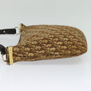 Christian Dior Trotter Canvas Shoulder Bag Brown Gold Auth BD1551-4