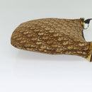 Christian Dior Trotter Canvas Shoulder Bag Brown Gold Auth BD1551-5