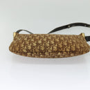 Christian Dior Trotter Canvas Shoulder Bag Brown Gold Auth BD1551-9