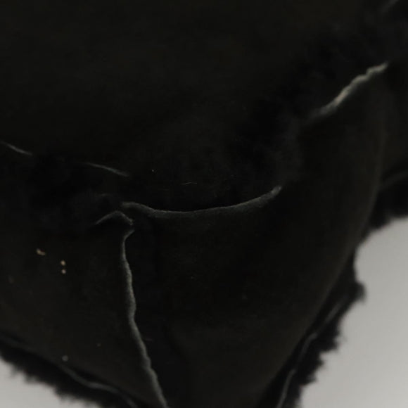 CHANEL Hand Bag Mouton Black CC Auth BD1553