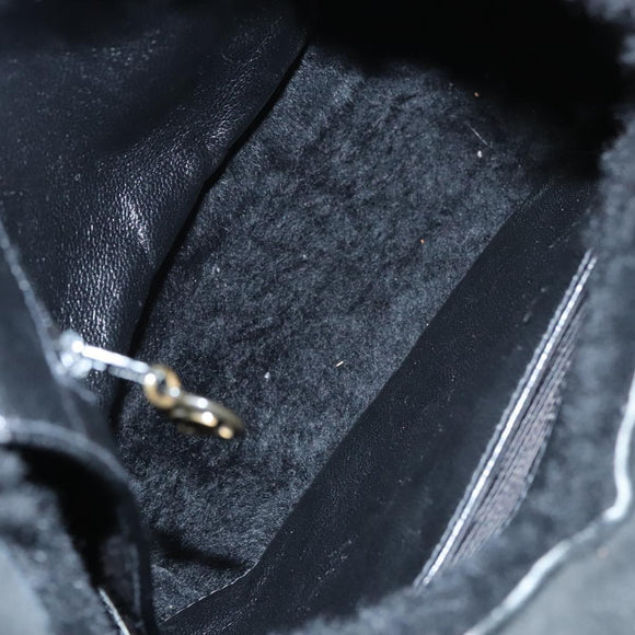 CHANEL Hand Bag Mouton Black CC Auth BD1553
