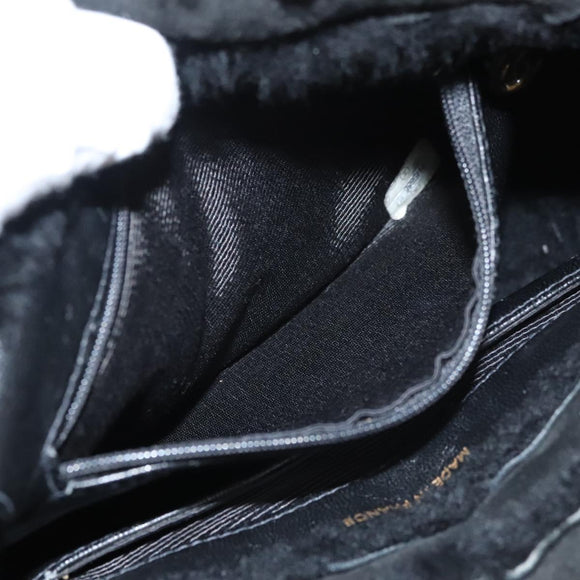 CHANEL Hand Bag Mouton Black CC Auth BD1553