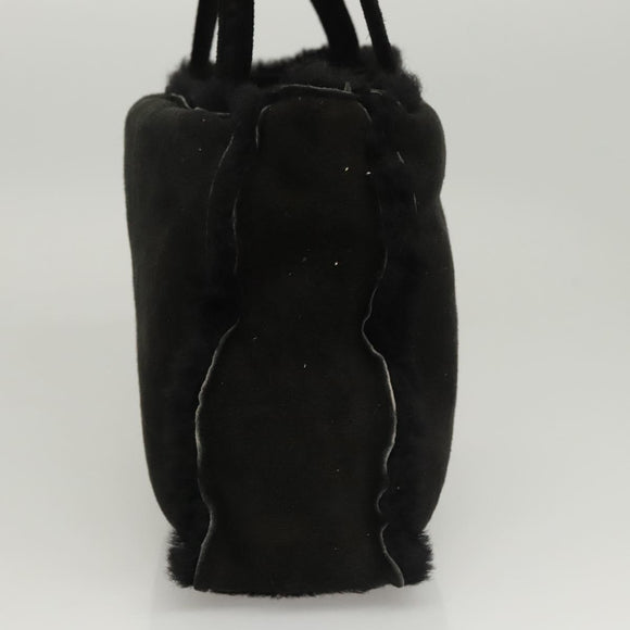 CHANEL Hand Bag Mouton Black CC Auth BD1553