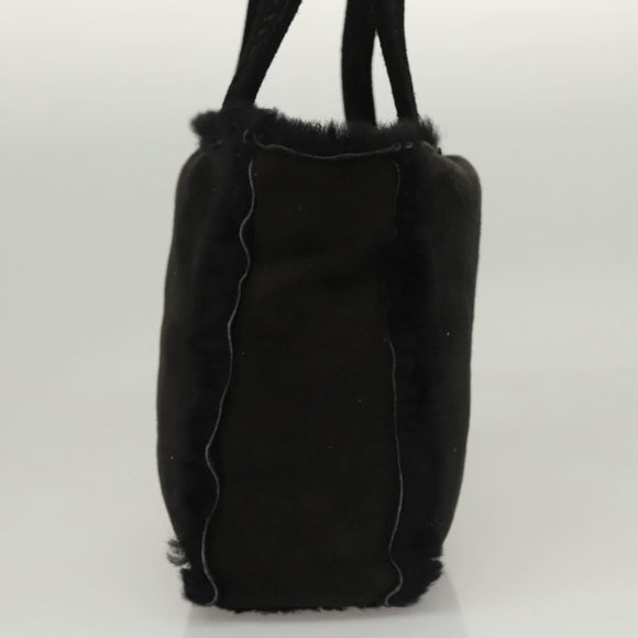 CHANEL Hand Bag Mouton Black CC Auth BD1553