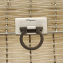 Salvatore Ferragamo Gancini Hand Bag Vinyl Clear Silver Auth BD1554-18