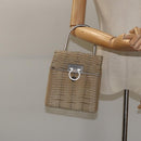 Salvatore Ferragamo Gancini Hand Bag Vinyl Clear Silver Auth BD1554-20