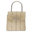 Salvatore Ferragamo Gancini Hand Bag Vinyl Clear Silver Auth BD1554-13