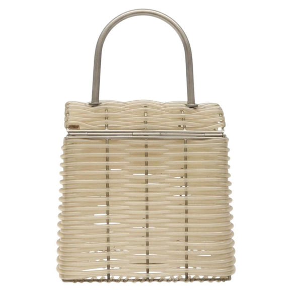 Salvatore Ferragamo Gancini Hand Bag Vinyl Clear Silver Auth BD1554
