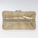 Salvatore Ferragamo Gancini Hand Bag Vinyl Clear Silver Auth BD1554-5