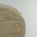 PRADA Hand Bag Canvas 2way Beige Gold Auth BD1555-14