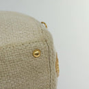 PRADA Hand Bag Canvas 2way Beige Gold Auth BD1555-16