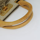 PRADA Hand Bag Canvas 2way Beige Gold Auth BD1555-7