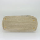PRADA Hand Bag Canvas 2way Beige Gold Auth BD1555-5