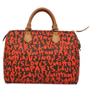 LOUIS VUITTON Monogram Graffiti Speedy 30 Hand Bag Orange M93705 Auth BD1557AM-13