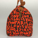 LOUIS VUITTON Monogram Graffiti Speedy 30 Hand Bag Orange M93705 Auth BD1557AM-4