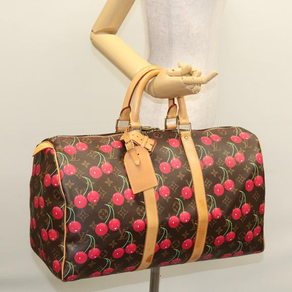 LOUIS VUITTON Monogram Cherry Keepall 45 Boston Bag M95011 LV Auth BD1558AM