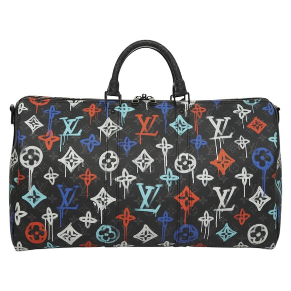 LOUIS VUITTON Monogram Eclipse Keepall Bandouliere 50 Tasche M21384 Auth BD1566SM