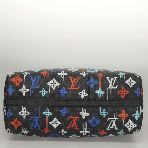 LOUIS VUITTON Monogram Eclipse Keepall Bandouliere 50 Tasche M21384 Auth BD1566SM
