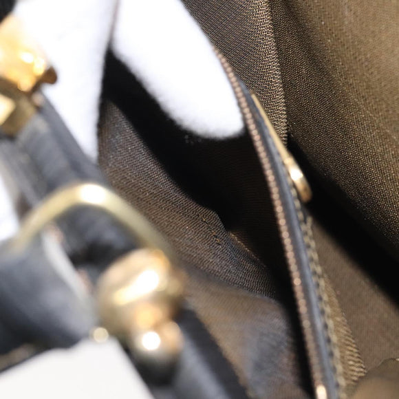 FENDI Zucca Canvas Hand Bag Brown Black gold Auth BD1571V