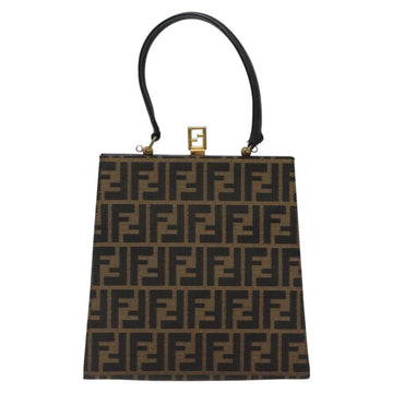 FENDI Zucca Canvas Hand Bag Brown Black gold Auth BD1571V - 0