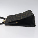 FENDI Zucca Canvas Hand Bag Brown Black gold Auth BD1571V-4