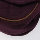 CHANEL Matelasse Hand Bag Cotton Purple CC Auth BD1572-9