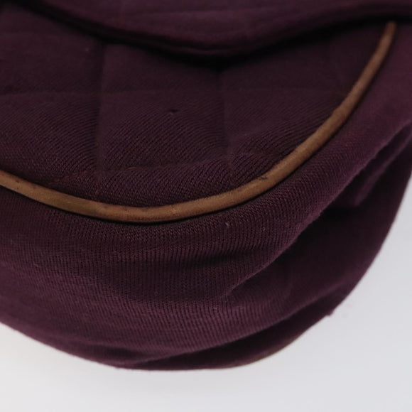 CHANEL Matelasse Hand Bag Cotton Purple CC Auth BD1572