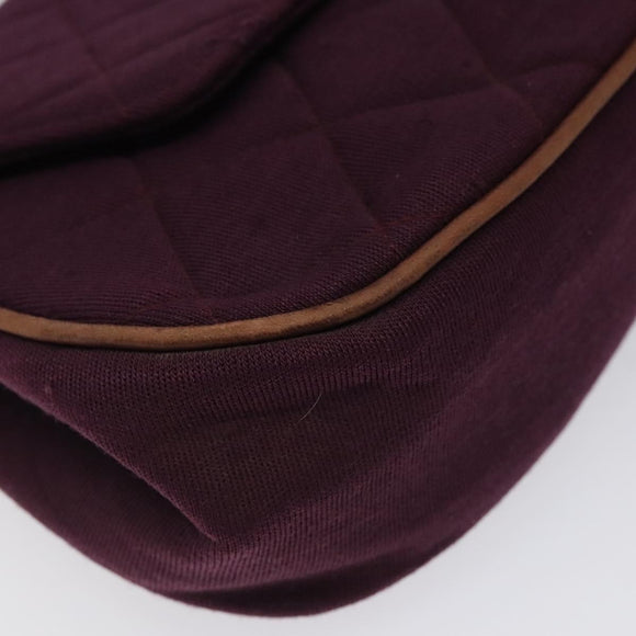 CHANEL Matelasse Hand Bag Cotton Purple CC Auth BD1572