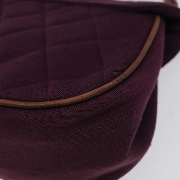 CHANEL Matelasse Hand Bag Cotton Purple CC Auth BD1572
