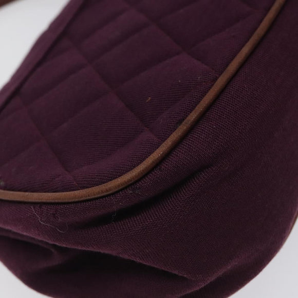 CHANEL Matelasse Hand Bag Cotton Purple CC Auth BD1572