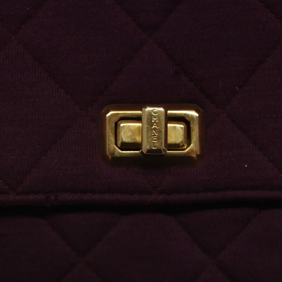CHANEL Matelasse Hand Bag Cotton Purple CC Auth BD1572