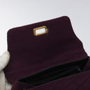 CHANEL Matelasse Hand Bag Cotton Purple CC Auth BD1572-10
