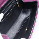 CHANEL Matelasse Hand Bag Cotton Purple CC Auth BD1572-11