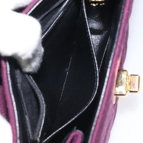 CHANEL Matelasse Hand Bag Cotton Purple CC Auth BD1572