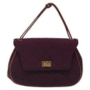 CHANEL Matelasse Hand Bag Cotton Purple CC Auth BD1572-13