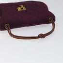 CHANEL Matelasse Hand Bag Cotton Purple CC Auth BD1572-7