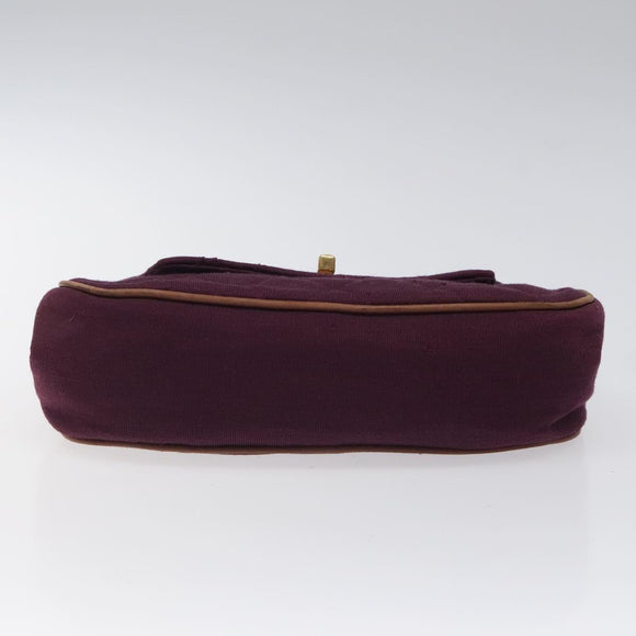 CHANEL Matelasse Hand Bag Cotton Purple CC Auth BD1572