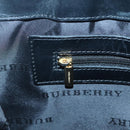 BURBERRY Nova Check Hand Bag Wool Brown Gold black Auth BD1582-17