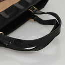 BURBERRY Nova Check Hand Bag Wool Brown Gold black Auth BD1582-7