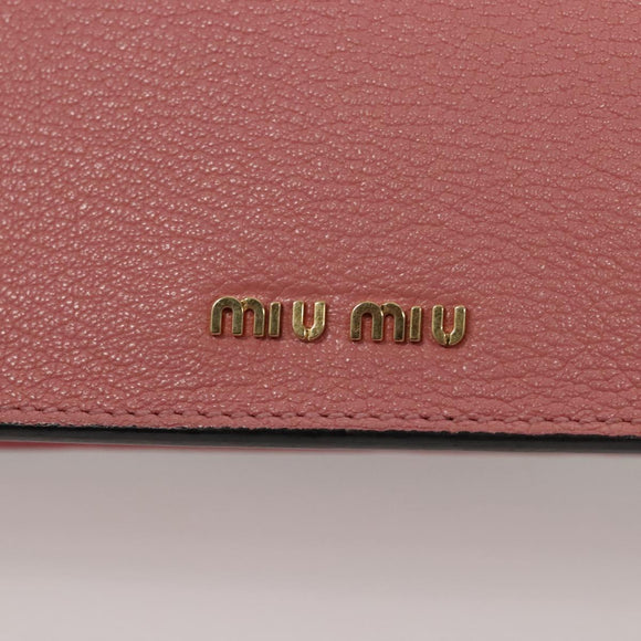Miu Miu Shoulder Bag Leather Pink Gold Auth BD1584AM