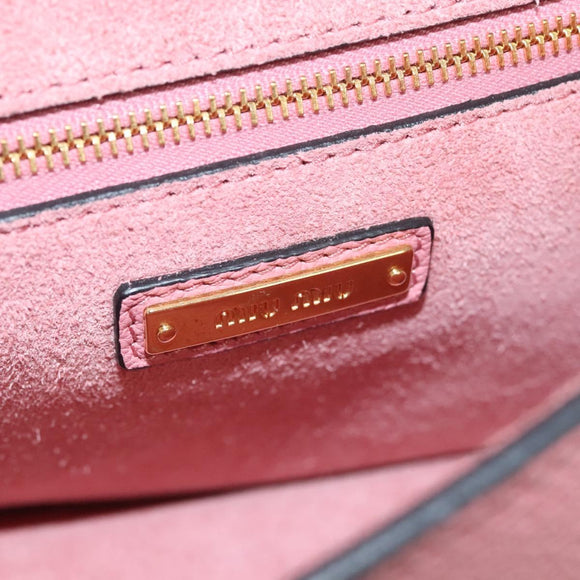 Miu Miu Umhängetasche Leder Pink Gold Auth BD1584SAM