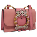 Miu Miu Shoulder Bag Leather Pink Gold Auth BD1584AM-1