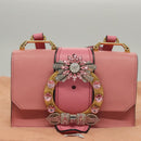 Miu Miu Shoulder Bag Leather Pink Gold Auth BD1584SAM-12