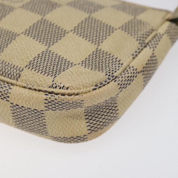 LOUIS VUITTON Damier Azur Mini Pochette Accessoires Etui N63005 Auth BD1591