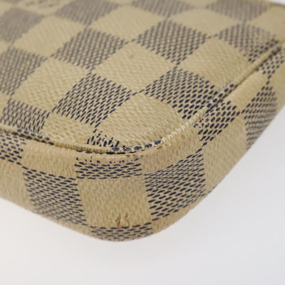 LOUIS VUITTON Damier Azur Mini Pochette Accessoires Pouch N63005 Auth BD1591
