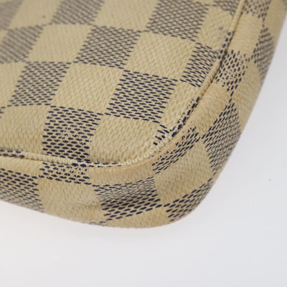 LOUIS VUITTON Damier Azur Mini Pochette Accessoires Etui N63005 Auth BD1591