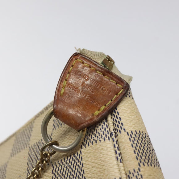 LOUIS VUITTON Damier Azur Mini Pochette Accessoires Etui N63005 Auth BD1591