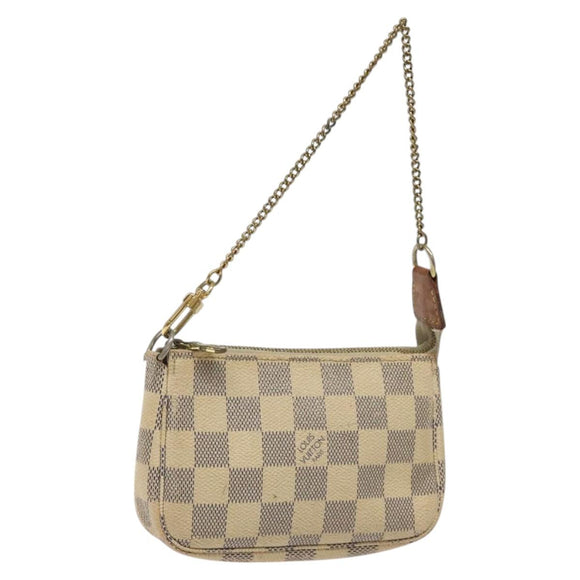 LOUIS VUITTON Damier Azur Mini Pochette Accessoires Etui N63005 Auth BD1591