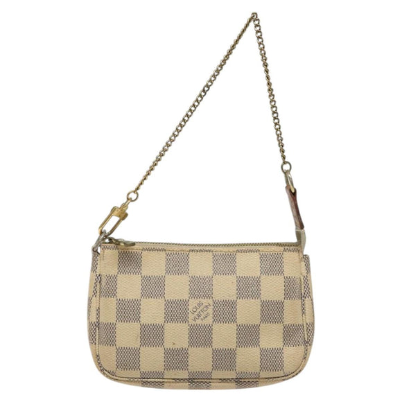 LOUIS VUITTON Damier Azur Mini Pochette Accessoires Etui N63005 Auth BD1591