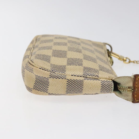 LOUIS VUITTON Damier Azur Mini Pochette Accessoires Pouch N63005 Auth BD1591